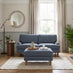 Bernie Blue Chenille Fabric 2 Seater Sofa