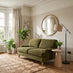 Bernie Green Chenille Fabric 2 Seater Sofa