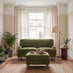Bernie Green Chenille Fabric 2 Seater Sofa