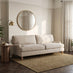 Bernie Beige Chenille Fabric 3 Seater Sofa