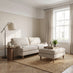 Bernie Beige Chenille Fabric 3 Seater Sofa