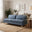 Bernie Blue Chenille Fabric 3 Seater Sofa