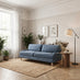 Bernie Blue Chenille Fabric 3 Seater Sofa