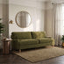 Bernie Green Chenille Fabric 3 Seater Sofa