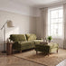 Bernie Green Chenille Fabric 3 Seater Sofa