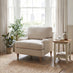 Bernie Beige Chenille Fabric Armchair