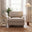 Bernie Beige Chenille Fabric Armchair