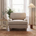 Bernie Beige Chenille Fabric Armchair