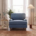 Bernie Blue Chenille Fabric Armchair