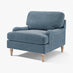 Bernie Blue Chenille Fabric Armchair