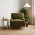 Bernie Green Chenille Fabric Armchair