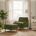 Bernie Green Chenille Fabric Armchair