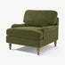 Bernie Green Chenille Fabric Armchair