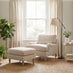 Bernie Beige Chenille Fabric Footstool