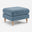 Bernie Blue Chenille Fabric Footstool