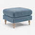 Bernie Blue Chenille Fabric Footstool