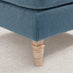 Bernie Blue Chenille Fabric Footstool