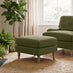 Bernie Green Chenille Fabric Footstool