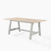 Blakeney Rectangular Whitewash & Light Grey Wood 6 Seater Dining Table