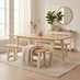 Blakeney Oak Effect and Cream Wood Dining Table & 2 Benches