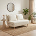 Bobby Off-White Boucle Fabric Double Folding Sofa Bed