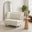 Bobby White Boucle Fabric Single Folding Sofa Bed Chair
