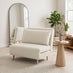 Bobby White Boucle Fabric Single Folding Sofa Bed Chair