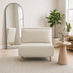 Bobby White Boucle Fabric Single Folding Sofa Bed Chair
