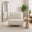 Bobby White Boucle Fabric Single Folding Sofa Bed Chair