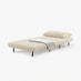 Bobby White Boucle Fabric Single Folding Sofa Bed Chair