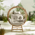 Boca Beige Rattan & Cream Cocoon Garden Egg Chair