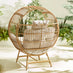 Boca Beige Rattan & Cream Cocoon Garden Egg Chair