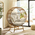 Boca Beige Rattan & Cream Cocoon Garden Egg Chair