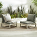 2x Brisa Limewash Wood and Grey Garden Chairs Set