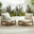 2x Brisa Natural Wood and Cream Garden Chairs Set