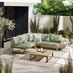 Brisa Wood & Green 5/6 Seat Garden Sofa Set
