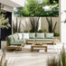 Brisa Teak Effect Wood & Green 8 Seat Garden Sofa Set