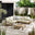 Brisa Teak Effect Wood & Cream 5/6 Seat Garden Sofa Set