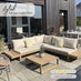 Brisa Teak Effect Wood & Cream 5/6 Seat Garden Sofa Set