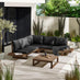 Brisa Walnut Effect Wood & Black 5/6 Seat Garden Sofa Set