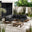 Brisa Walnut Effect Wood & Black 5/6 Seat Garden Sofa Set