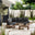 Brisa Walnut Effect Wood & Black 5/6 Seat Garden Sofa Set