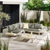 Brisa Limewash Wood & Grey 5/6 Seat Garden Sofa Set