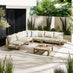 Brisa Teak Effect Wood & Cream 8 Seat Garden Sofa Set