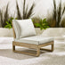 Brisa Teak Effect Wood & Cream 8 Seat Garden Sofa Set