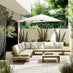 Brisa Teak Effect Wood & Cream 8 Seat Garden Sofa Set