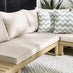 Brisa Teak Effect Wood & Cream 8 Seat Garden Sofa Set