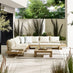 Brisa Teak Effect Wood & Cream 8 Seat Garden Sofa Set