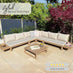 Brisa Teak Effect Wood & Cream 8 Seat Garden Sofa Set