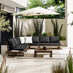Brisa Walnut Wood & Black 8 Seat Garden Sofa Set